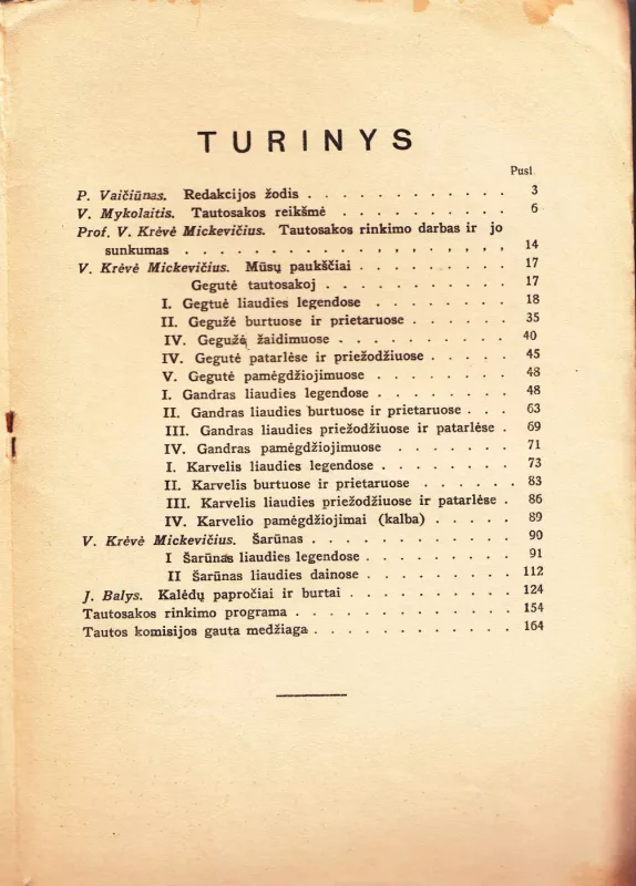 MŪSŲ TAUTOSAKA I - Red. prof. V. Krėvė Mickevičius, knyga 3