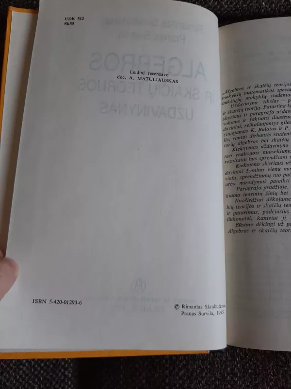Algebros ir skaičių teorijos uždavinynas - Rimantas Skrabutėnas, Pranas  Survila, knyga 6
