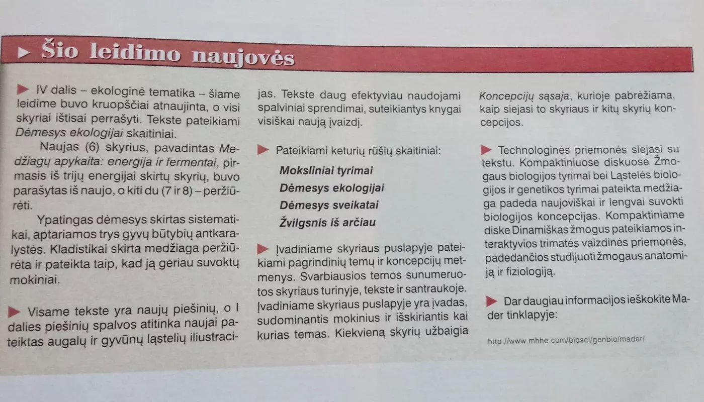 Biologija I knyga - Sylvia S. Mader, knyga 4