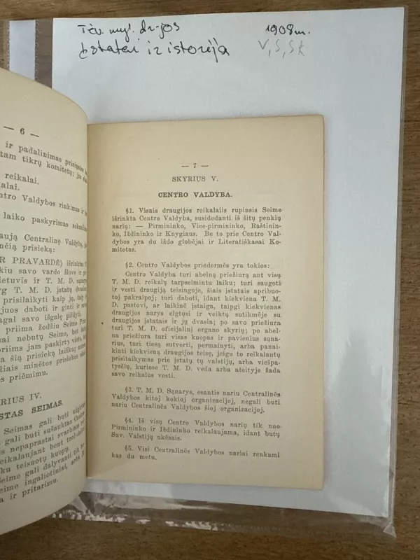 Tėv. Myl. Draugijos įstatai ir istorija 1908 m - Autorių kolektyvas (įvairūs), knyga 4