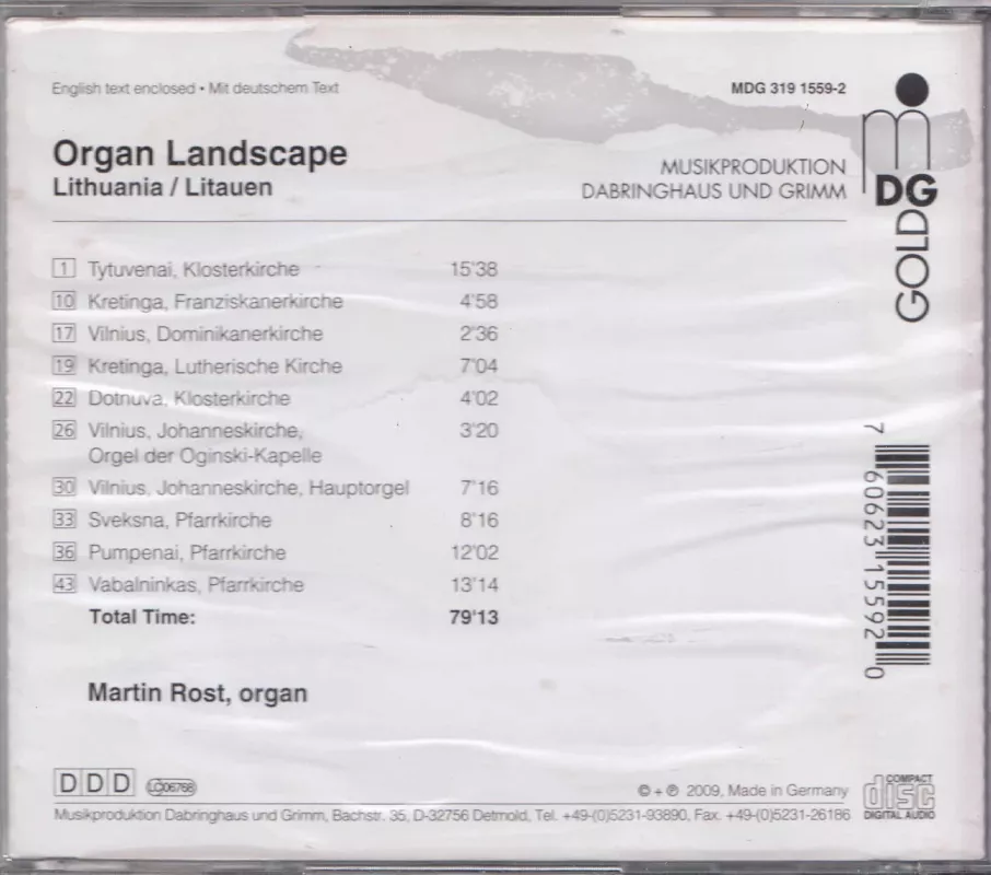 Lithuania. Organ Landscape - Martin Rost, plokštelė 3