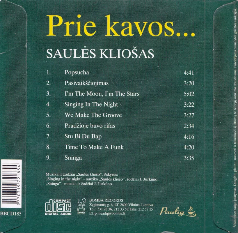 Prie Kavos... - Saulės Kliošas, plokštelė 3
