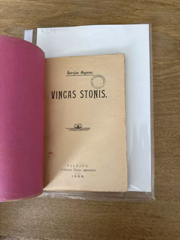 Vincas Stonis 1906 - Šatrijos Ragana, knyga 3