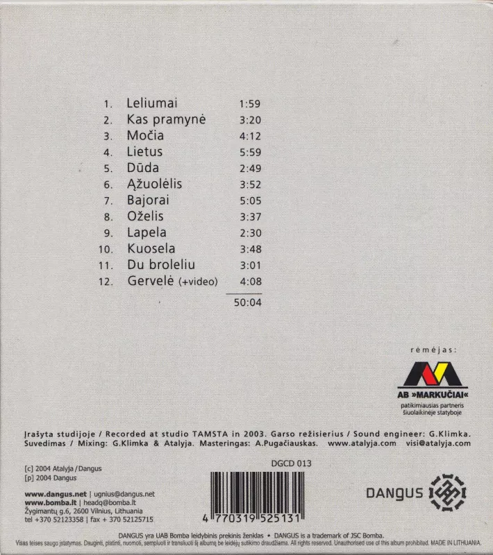 Atalyja. MOČIA - Atalyja, plokštelė 3