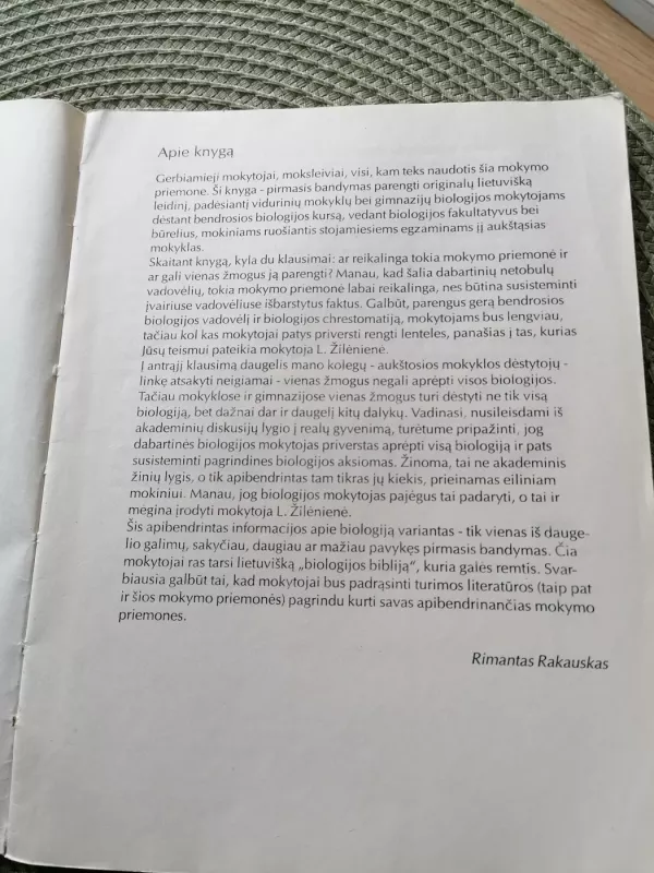 Bendroji biologija 11-12 klasėms - Leonora Žilėnienė, knyga 4