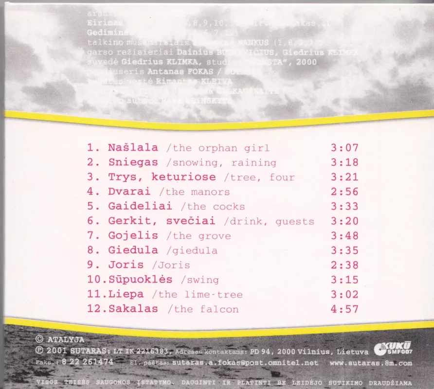 Atalyja, Sutaras - Atalyja, Sutaras, plokštelė 3