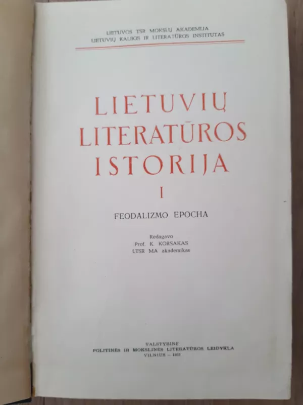 Lietuvių literatūros istorija (I tomas) - Autorių Kolektyvas, knyga 2