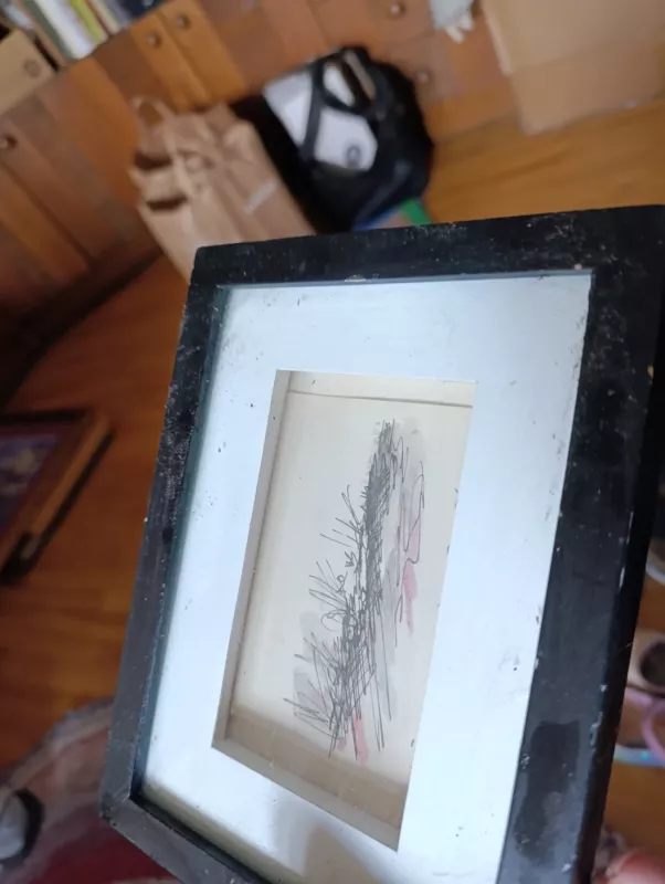 Paveikslas  abstraktus, su erdvinių rėmelių - , namai ir interjeras 2