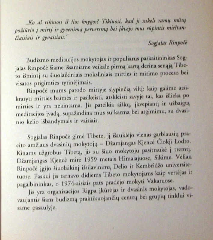 Tibetiečių gyvenimo ir mirties knyga - Sogjalas Rinpočė, knyga 6