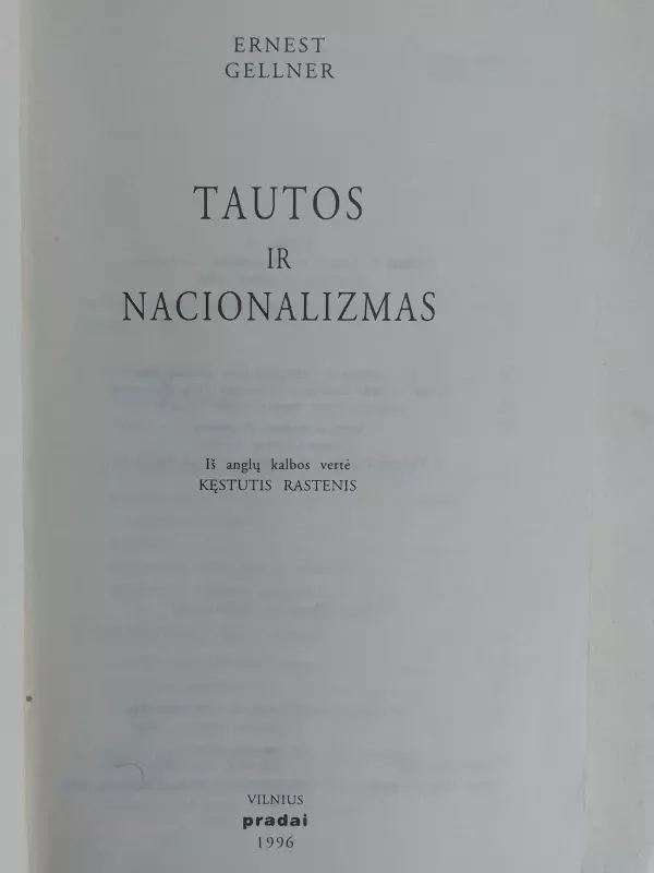 Tautos ir nacionalizmas - Ernest Gellner, knyga 3