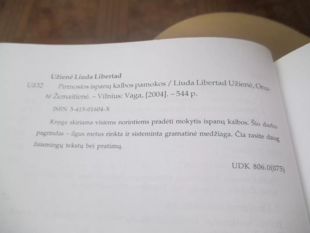 Pirmosios ispanu kalbos pamokos - Autorių Kolektyvas, knyga 5