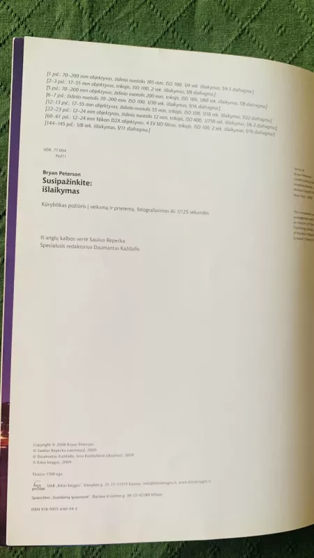 Išlaikymas - Bryan Peterson, knyga 3