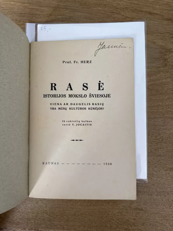 Rasė Istorijos Mokslo Šviesoje - Prof. Fr. Herz, knyga 3