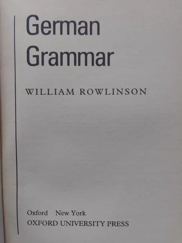 German Grammar - William Rowlinson, knyga 3
