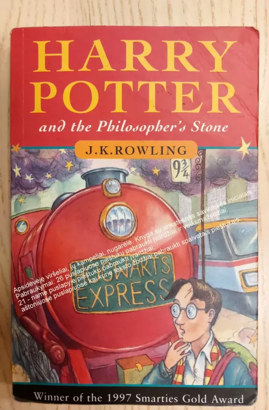 Harry Potter And The Philosopher's Stone Bloomsbury UK, First British Edition - J.K. Rowling, knyga 3