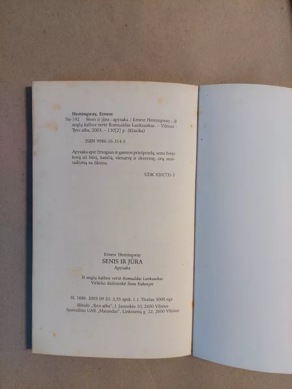 Senis ir jūra - Ernest Hemingway, knyga 5