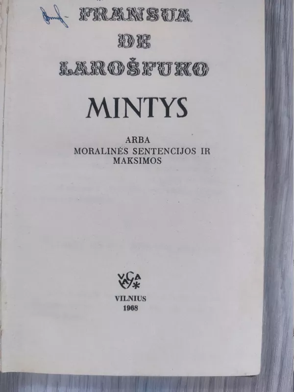 Mintys - Fransua de Larošfuko, knyga 4