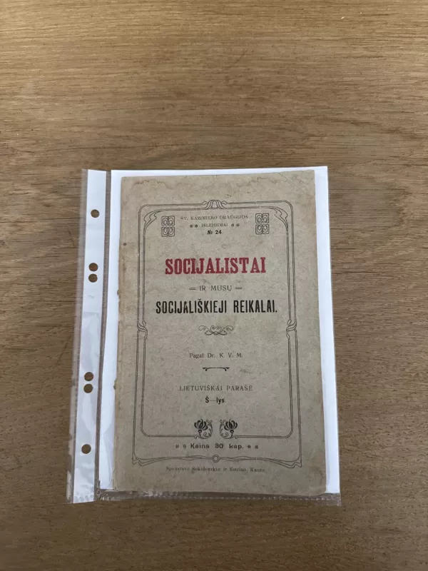 Socijalistai ir mūsų socijališkieji reikalai - K. Šaulys, knyga 2