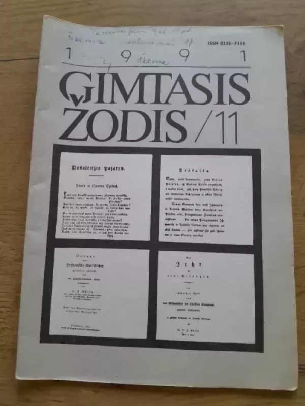 Gimtasis žodis 90' 91' - Gimtasis žodis, knyga 3