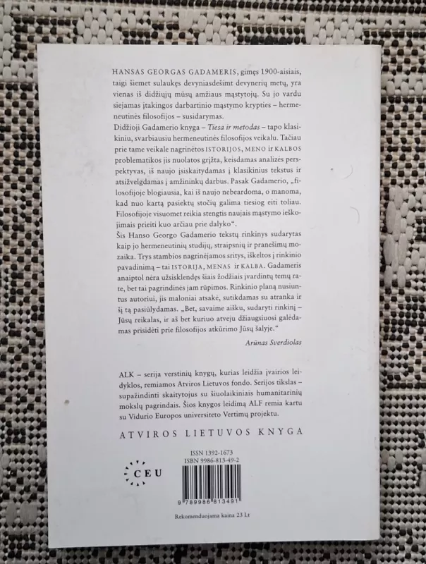 Istorija. Menas. Kalba - Hans-Georg Gadamer, knyga 3