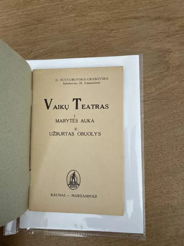 Vaikų teatras 1938 m. - D. Potvorovska- Grabovska, knyga 3