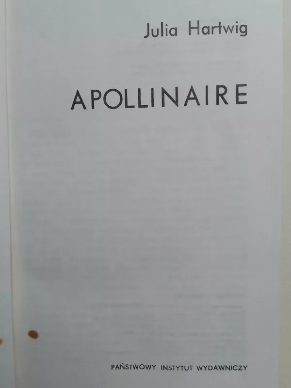 Apollinaire - Julia Hartwig, knyga 4
