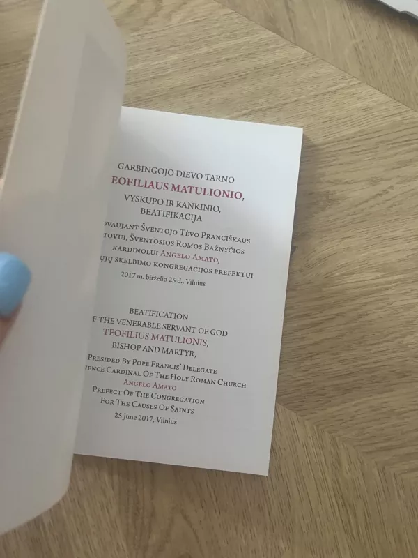 Teofiliaus Matulionio, vyskupo ir kankinio, beatifikacija - Angelo Amato, knyga 3