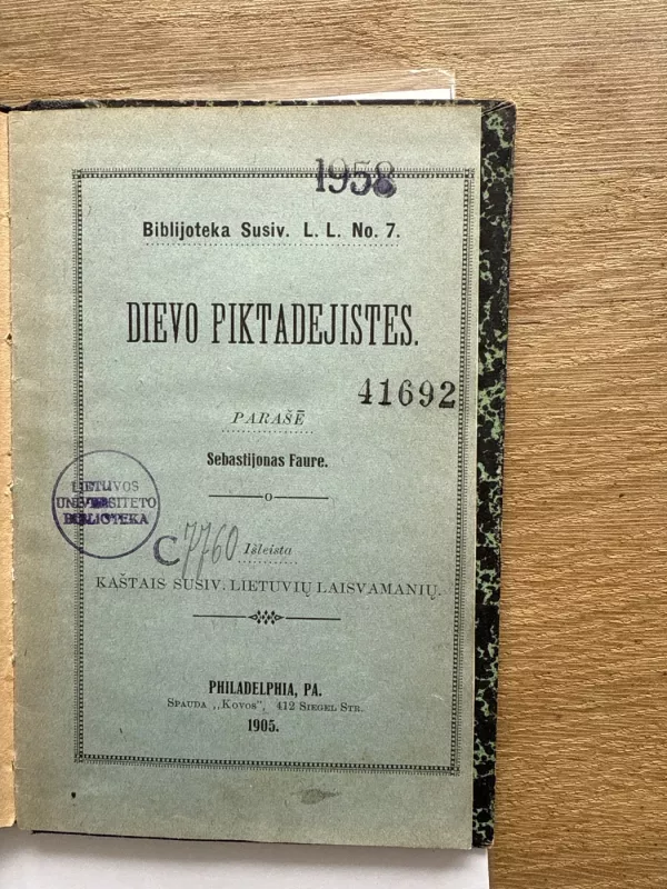 Dievo piktadejistes - Sebastijonas Faure, knyga 2