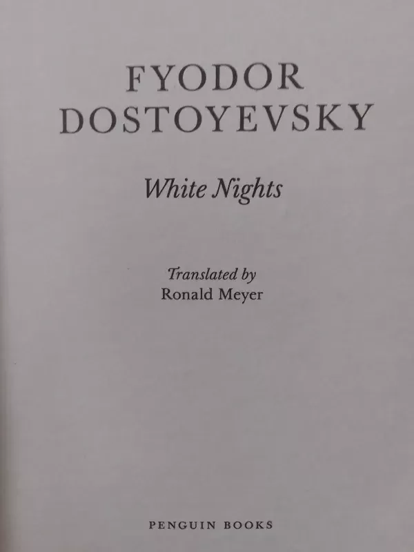 White Nights - Fyodor Dostoyevsky, knyga 3