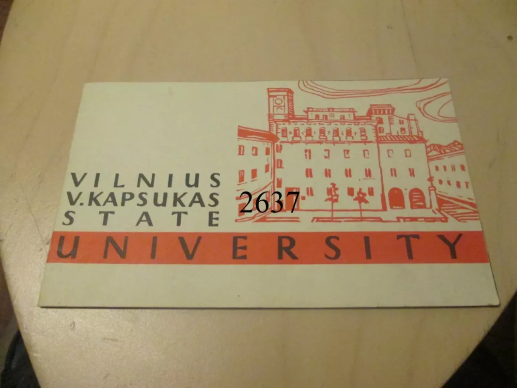 Vilnius V. Kapsukas state university - S. Vaidinauskaitė, knyga 2