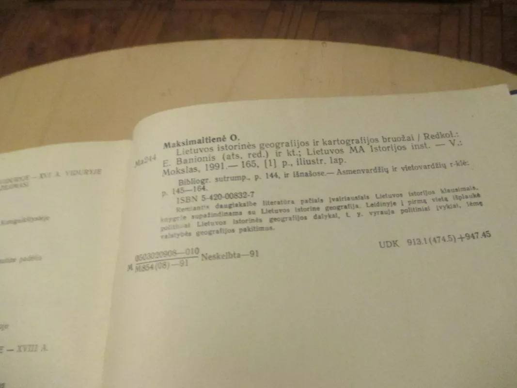 Lietuvos istorinės geografijos ir kartografijos bruožai - Ona Maksimaitienė, knyga 3