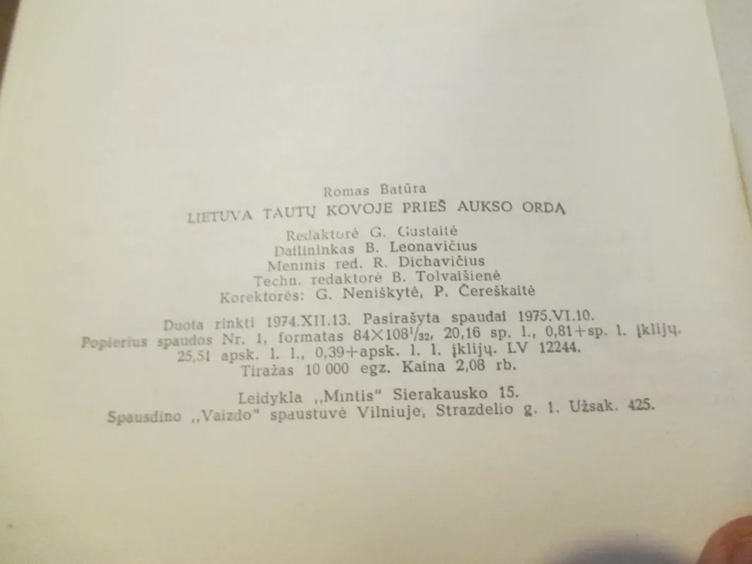 Lietuva tautų kovoje prieš Aukso ordą - Romas Batūra, knyga 4