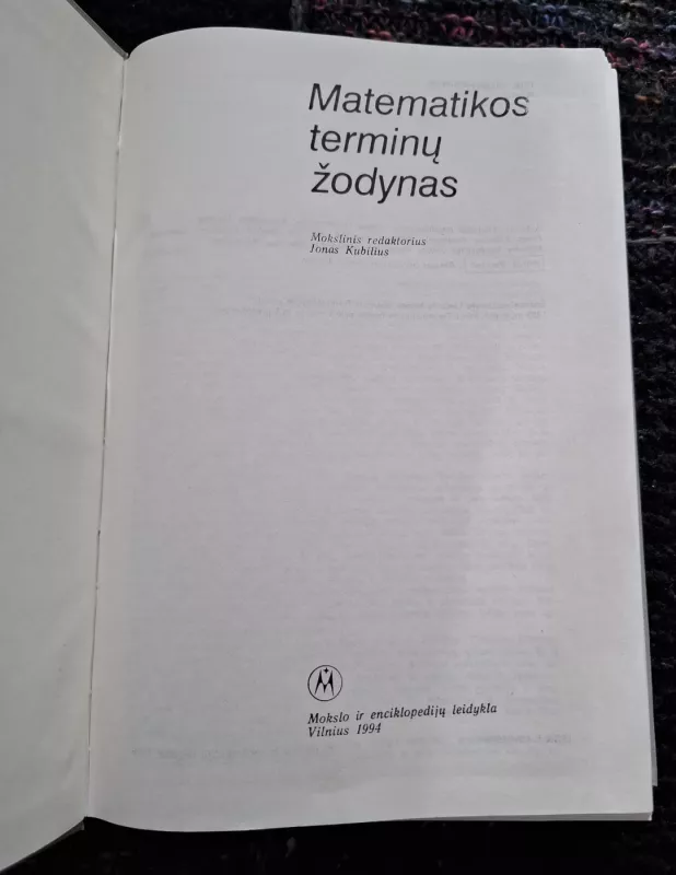 Matematikos terminų žodynas - Autorių Kolektyvas, knyga 3
