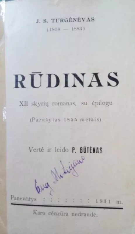 Rūdinas - S.J. Turgenevas, knyga 3