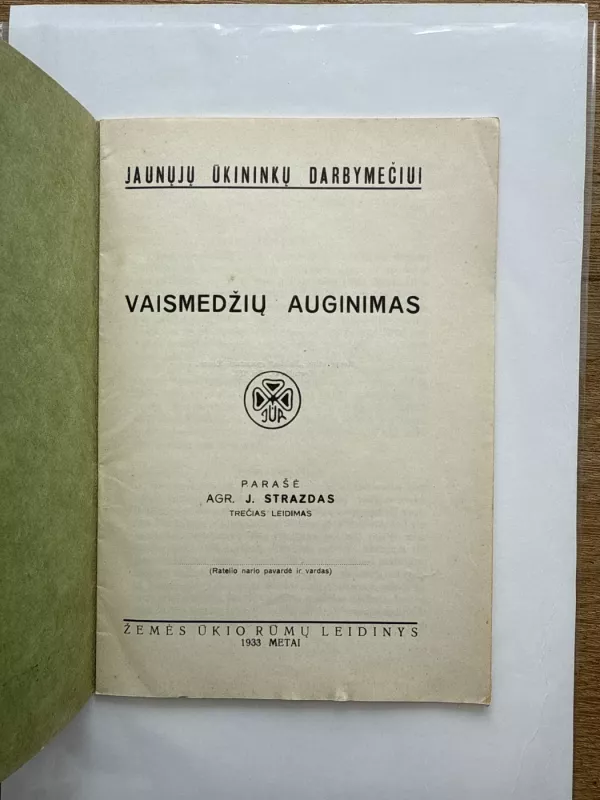 Vaismedžių auginimas - J. Strazdas, knyga 3
