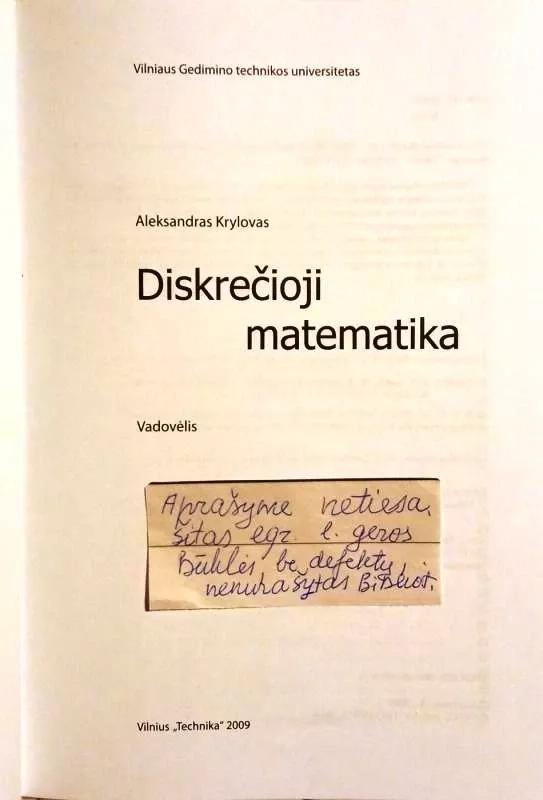 Diskrečioji matematika - Aleksandras Krylovas, knyga 3