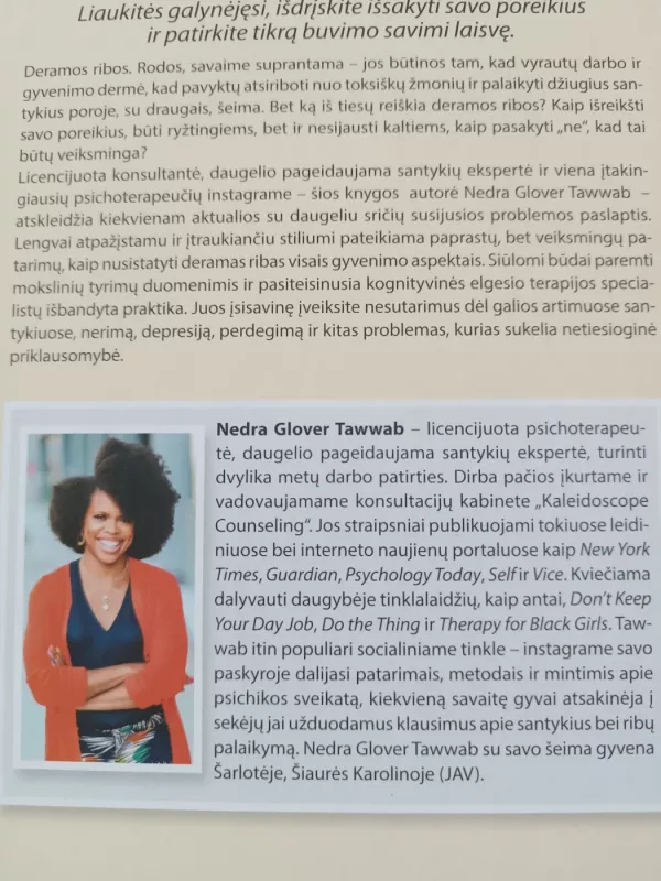 Nusistatyk ribas, atrask ramybę: patarimai, kaip susigrąžinti savo tikrąjį aš - Nedra Glover Tawwab, knyga 3