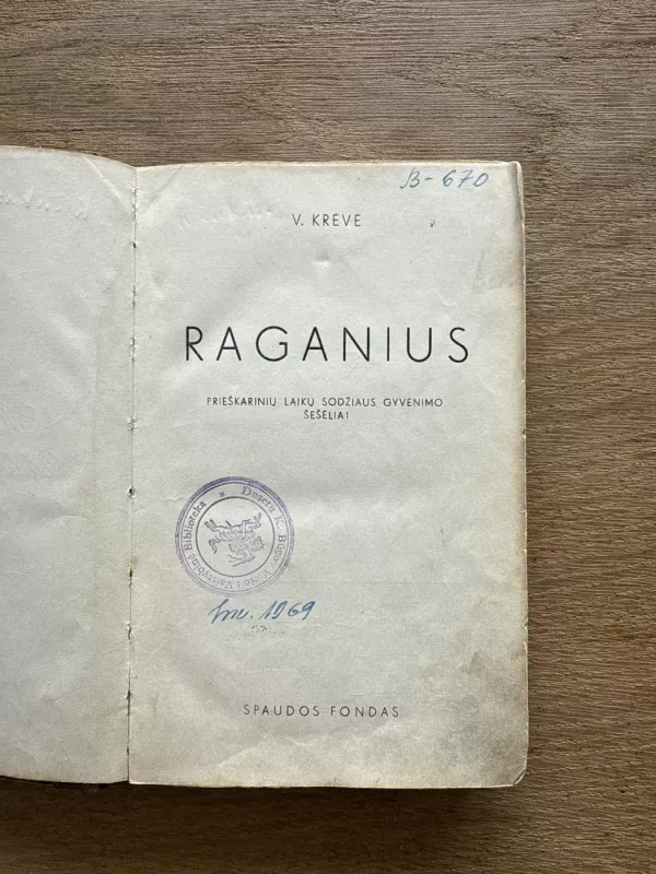 Raganius - Vincas Krėvė, knyga 2