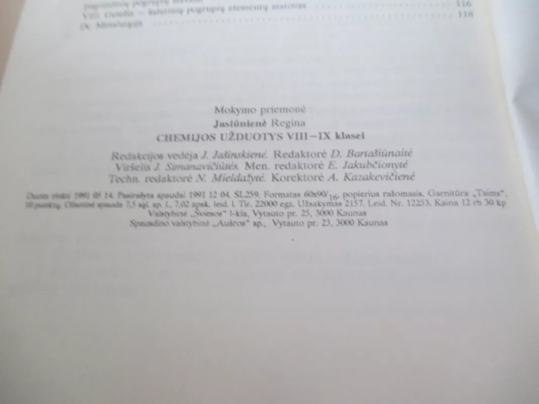 Chemijos užduotys VIII-IX klasei - Regina Jasiūnienė, knyga 5