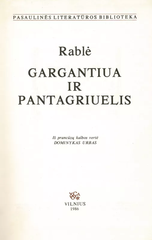 Gargantiua ir Pantagriuelis - François Rabelais, knyga 3