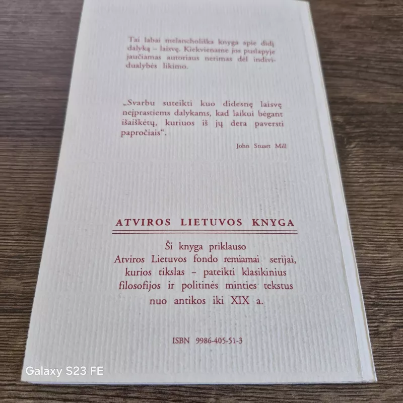 Apie laisvę - John Stuart Mill, knyga 3