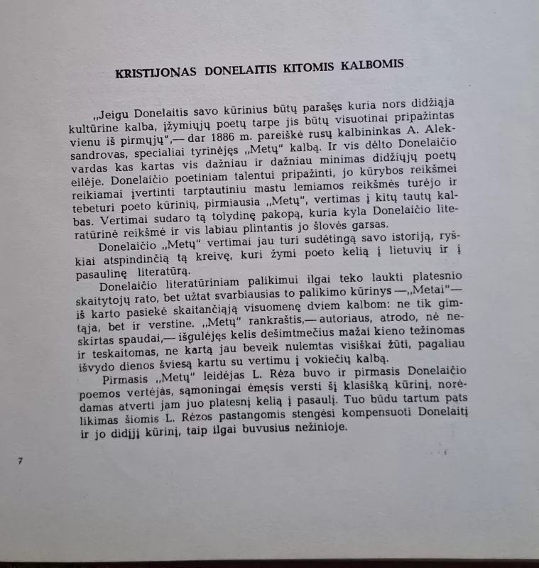 Jau saulelė vėl - Kristijonas Donelaitis, knyga 4