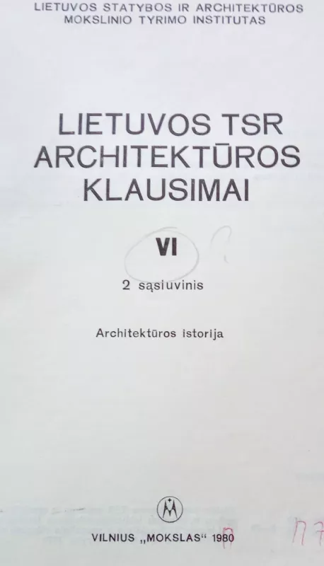 Lietuvos TSR architektūros klausimai VII (III) - Autorių Kolektyvas, knyga 3