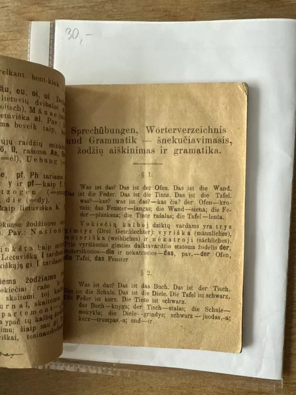 Vadovėlis vokiečių kalbai pramokti 1916 m. - Sutaisė A. V, knyga 4