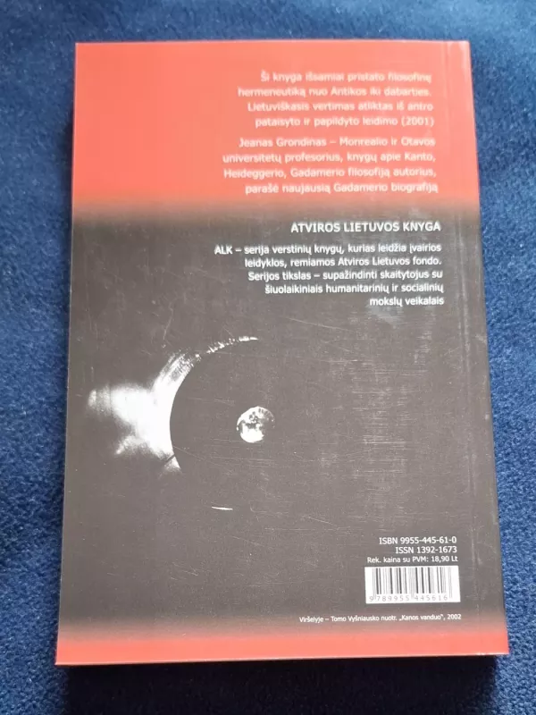 Filosofinės hermeneutikos įvadas - Jean Grondin, knyga 3