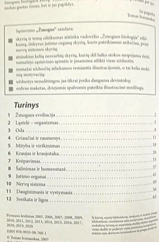 Žmogus. Biologijos užduočių sąsiuvinis 9 klasei - Autorių Kolektyvas, knyga 3