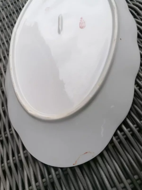 Vintažinė didelė Rygos porceliano fabriko pailga lėkštė - , namai ir interjeras 6