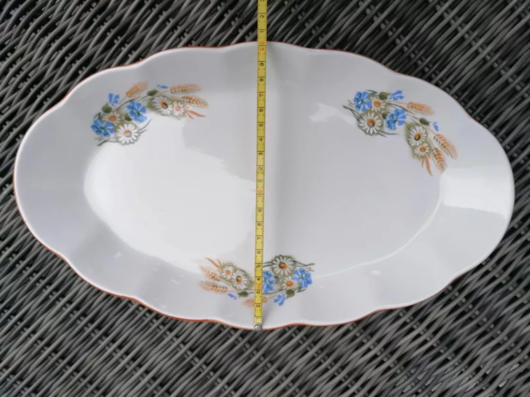 Vintažinė didelė Rygos porceliano fabriko pailga lėkštė - , namai ir interjeras 4