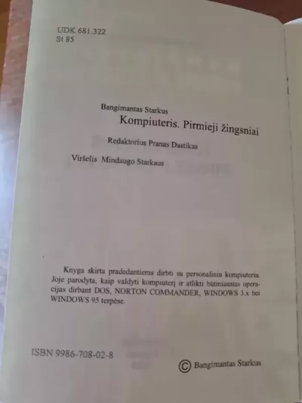 Kompiuteris Pirmieji žingsniai - Bangimantas Starkus, knyga 3