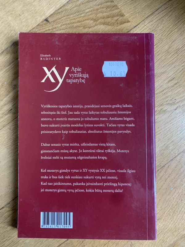 XY. Apie vyriškąją tapatybę - Elisabeth Badinter, knyga 3